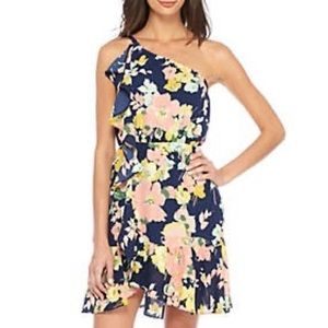 One Shoulder Ruffle Dress -NWT